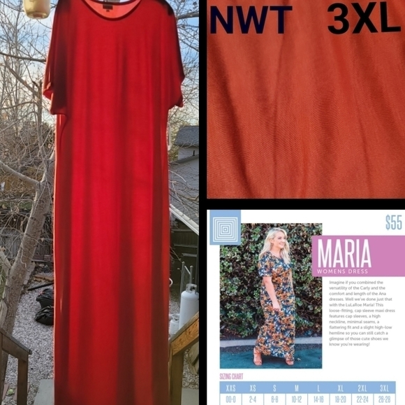 🆕️ LuLaRoe "MARIA" 3XL New With Tags *Firm* red Christmas - Picture 1 of 8
